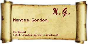Mentes Gordon névjegykártya